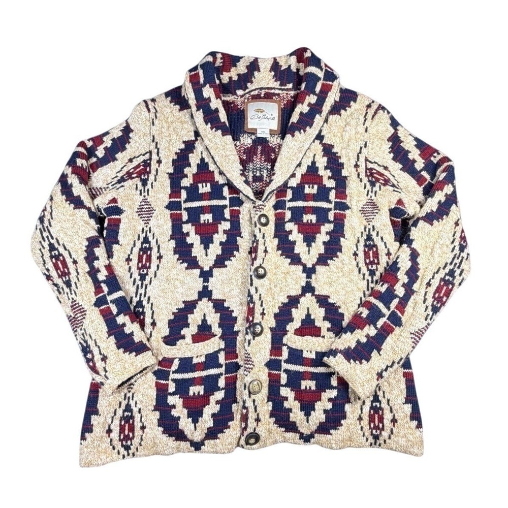 Bob Timberlake Womens Southwestern Chunky Shawl Collar Cardigan Sweater 2XL